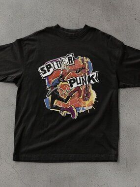 Spider Punk Graphic T-Shirt, Spider Verse Punk Rock Tee, Comic Superhero